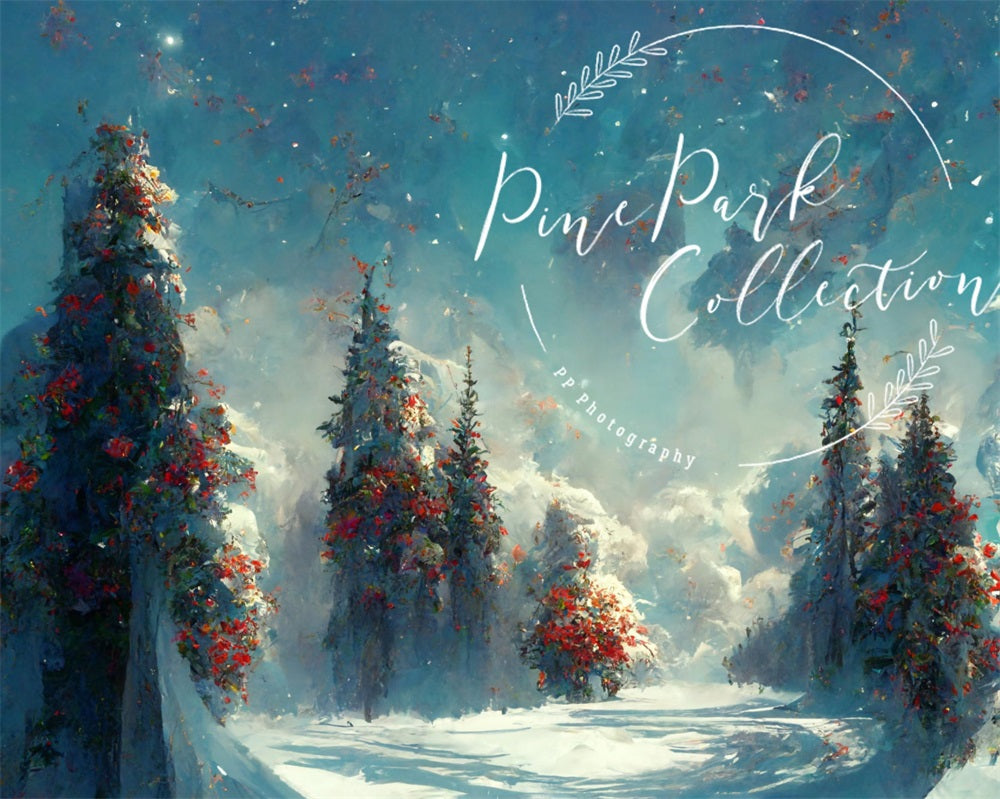 Kate Blue Winter Wonderland Backdrop Designed By Pine Park Collection -UK