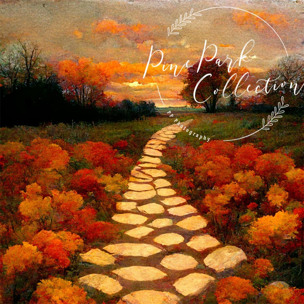 Kate Autumn Path Sunrise Backdrop Designed By Pine Park Collection -UK