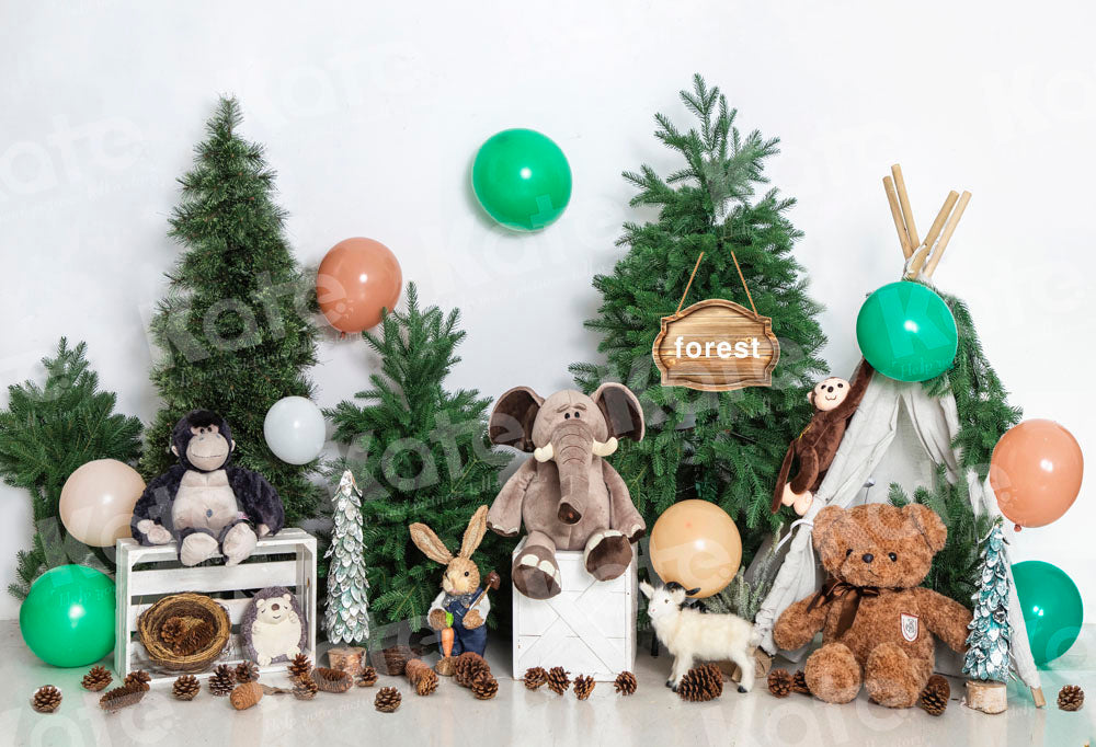 Kate Birthday Forest Wild Animal Backdrop Designed by Uta Mueller Photography