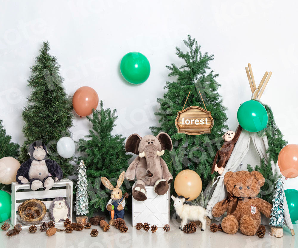 Kate Birthday Forest Wild Animal Backdrop Designed by Uta Mueller Photography