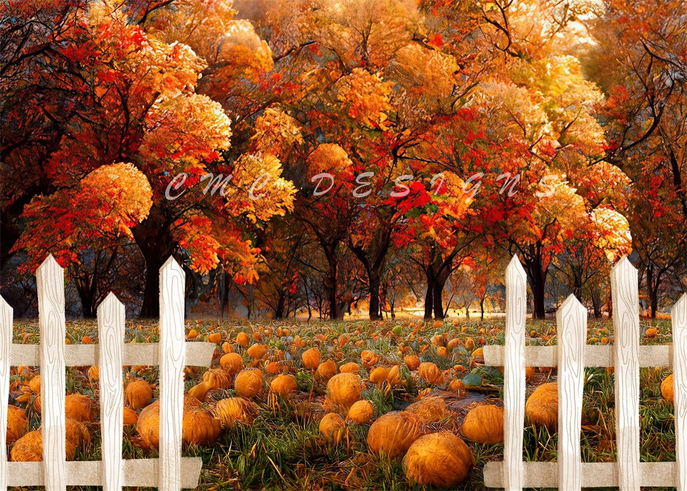 Kate Autumn Forest Pumpkin Backdrop Designed By Candice Compton