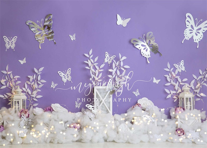Kate Icy Butterfly Purple Backdrop Designed by Megan Leigh Photography