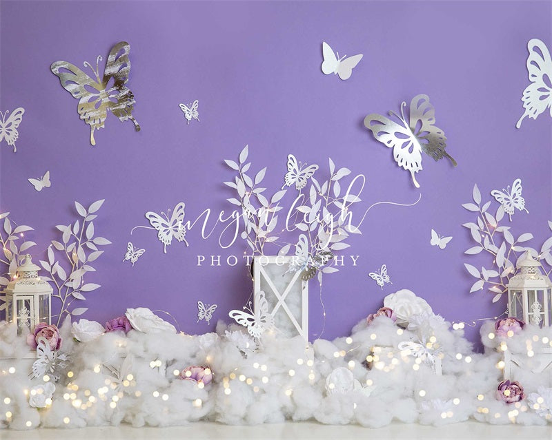 Kate Icy Butterfly Purple Backdrop Designed by Megan Leigh Photography