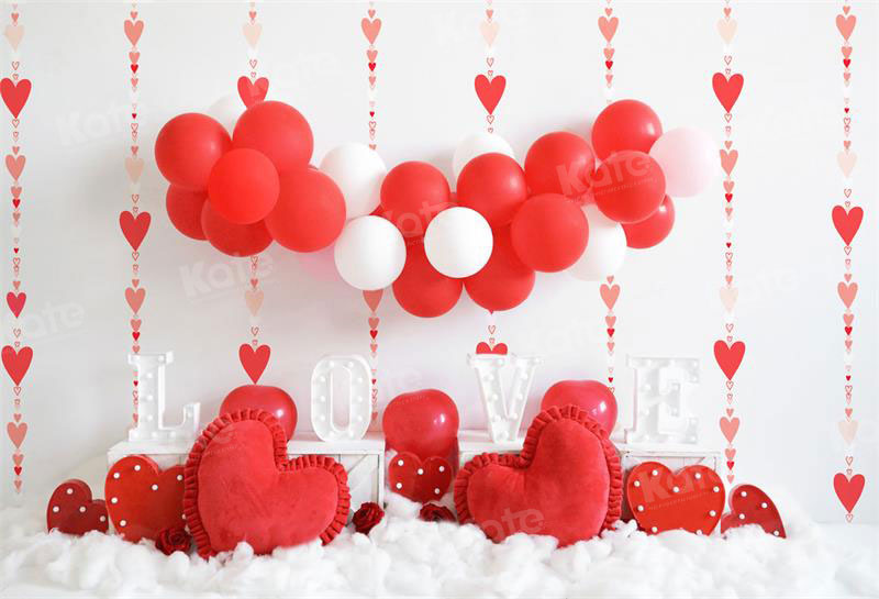 Kate Valentine's Day Balloons Love Heart Backdrop Designed by Uta Mueller Photography