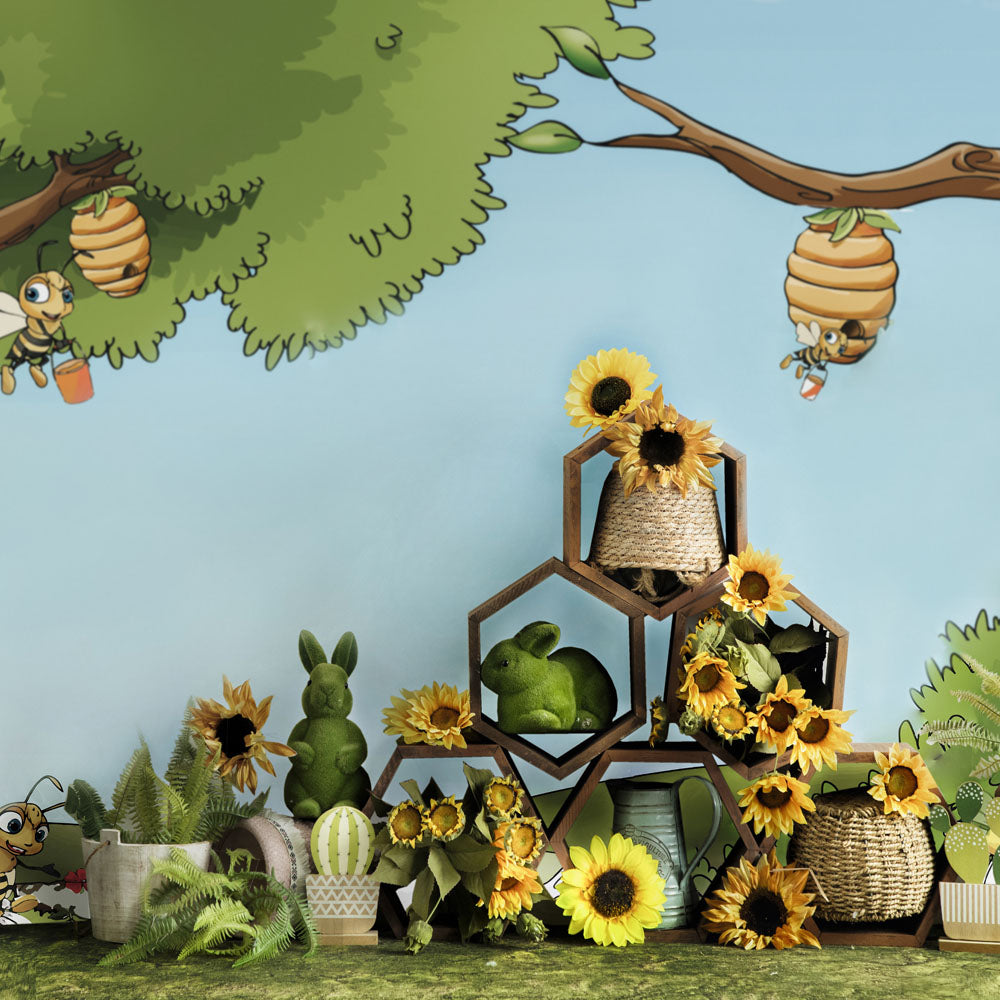 Kate Children Bee Under Tree Backdrop Designed by Emetselch