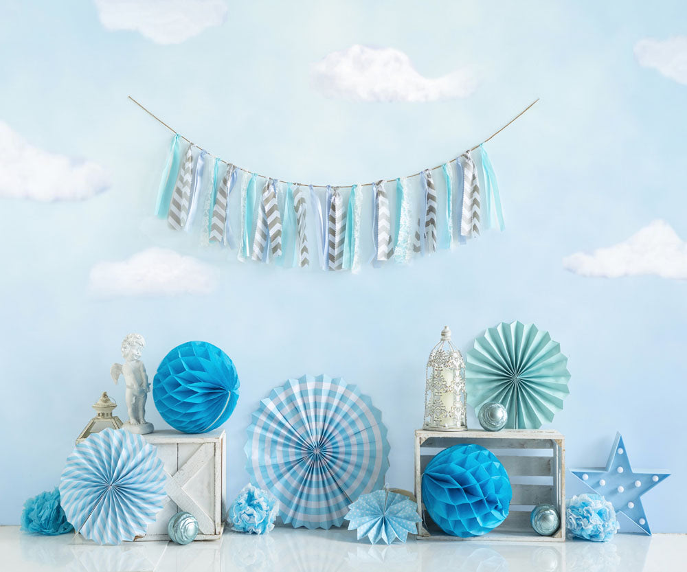 Kate Under Blue Sky Cake Smash Backdrop Designed by Emetselch -UK