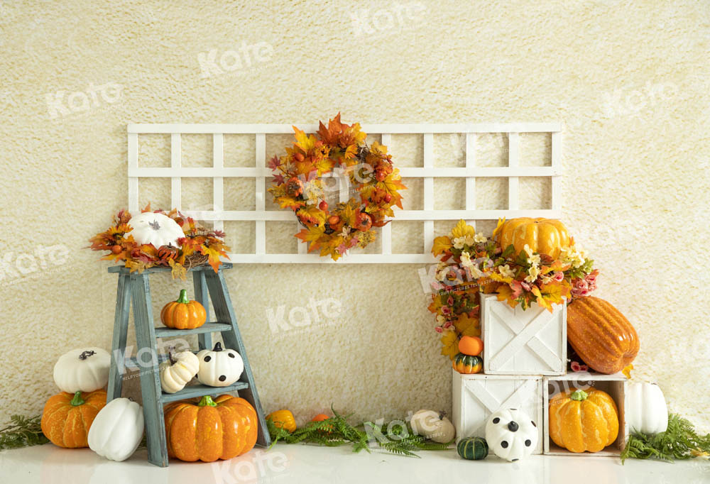 Kate Autumn Pumpkin Cream Backdrop Designed by Emetselch