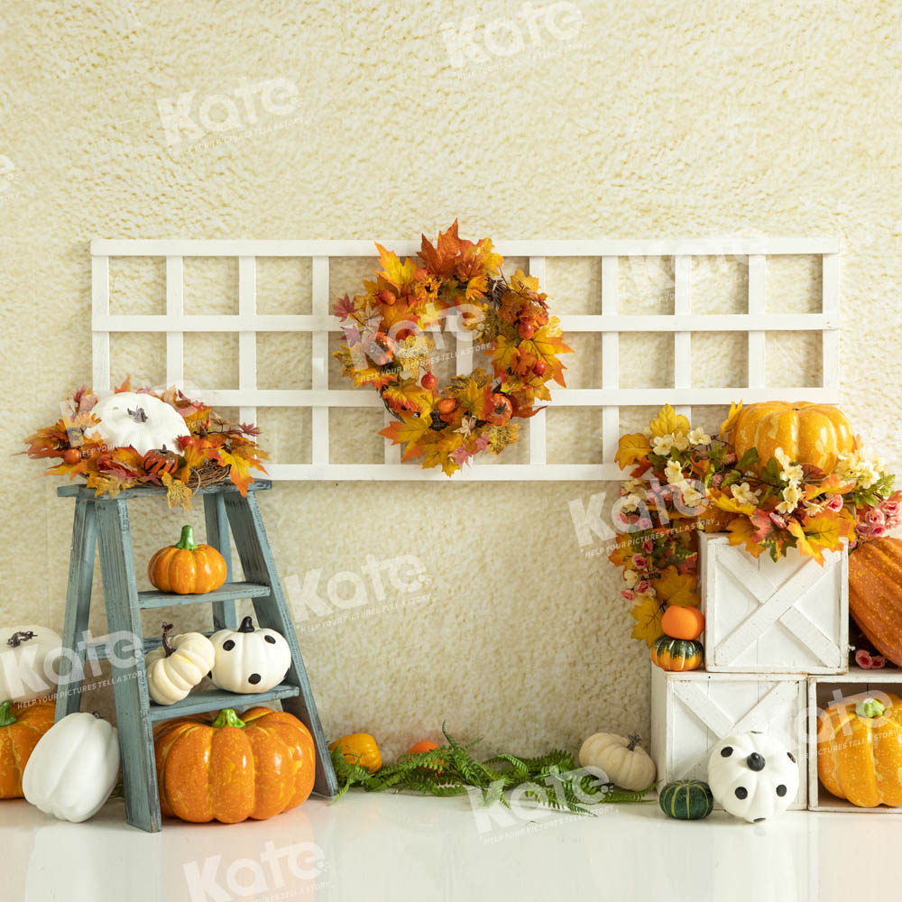 Kate Autumn Pumpkin Cream Backdrop Designed by Emetselch