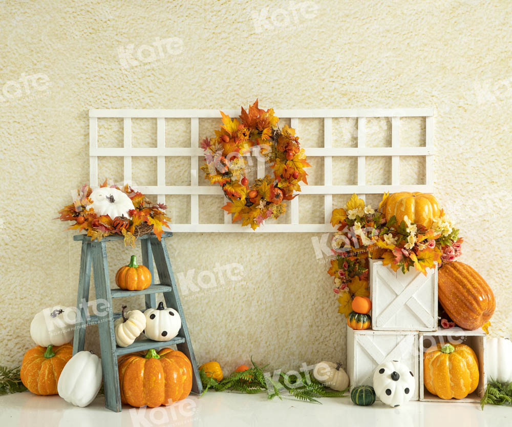 Kate Autumn Pumpkin Cream Backdrop Designed by Emetselch -UK