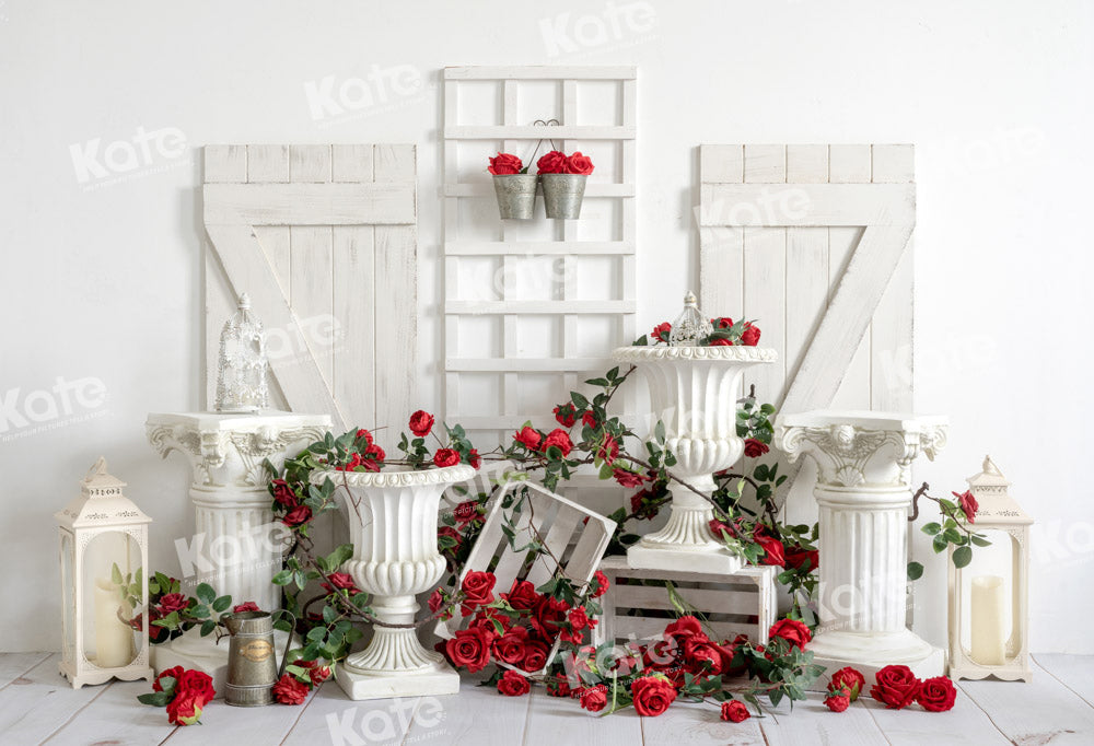 Kate Valentine's Day Retro Rose Vintage Backdrop Designed by Emetselch -UK