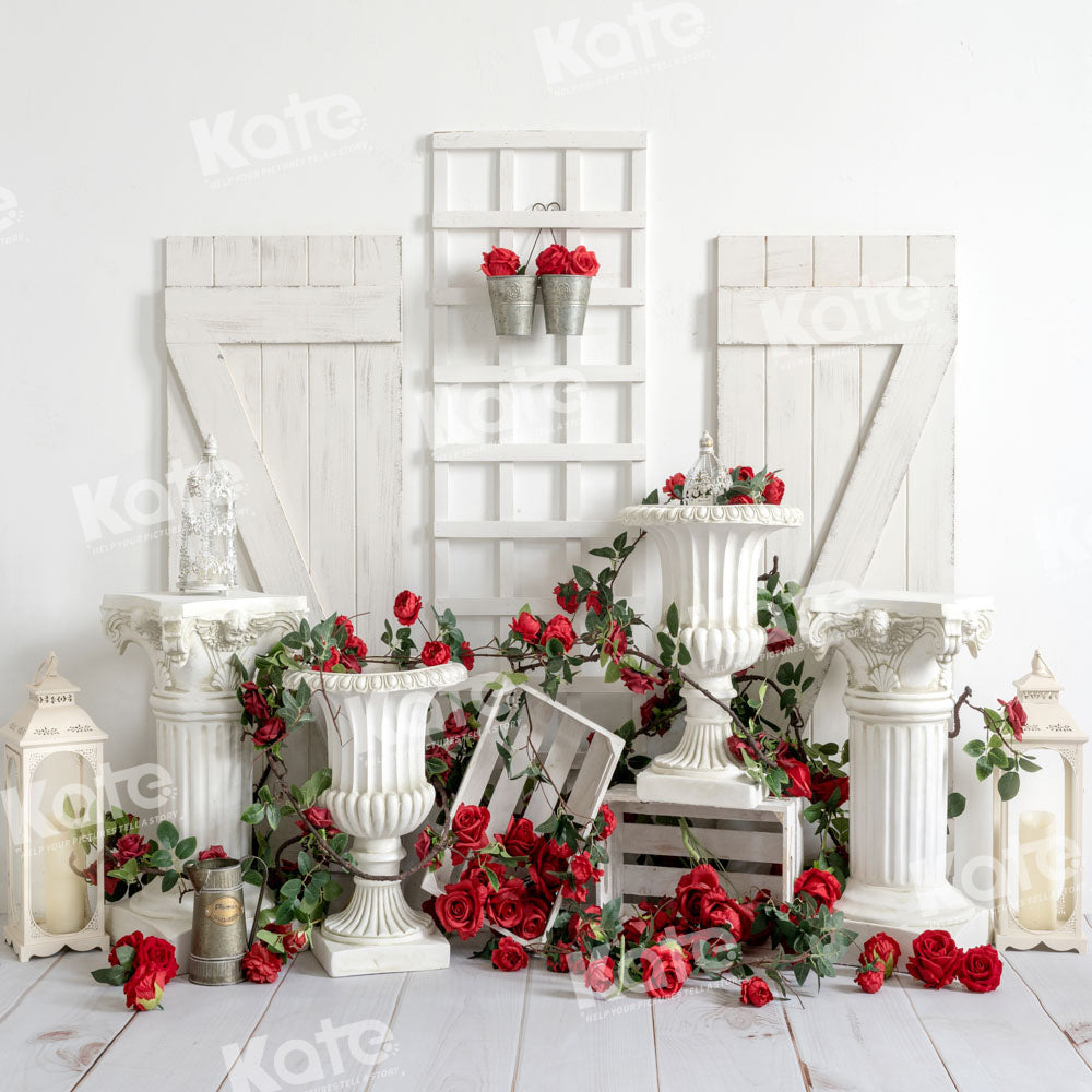 Kate Valentine's Day Retro Rose Vintage Backdrop Designed by Emetselch