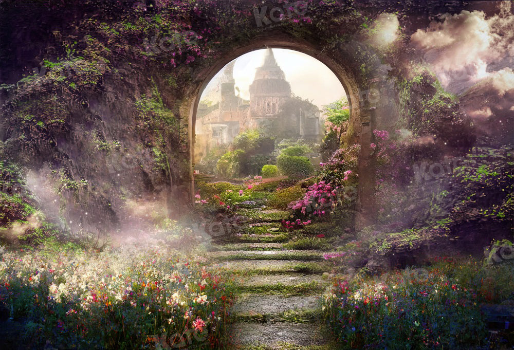 Kate Spring Magic Flower Garden Castle Backdrop for Photography -UK