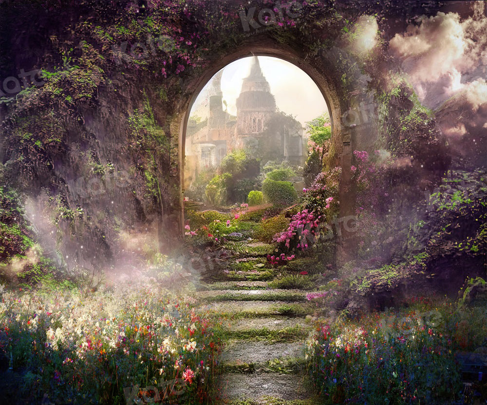 Kate Spring Magic Flower Garden Castle Backdrop for Photography -UK