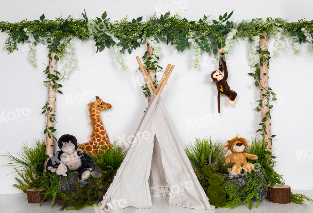 Kate Wild Animals Camping Backdrop Designed by Emetselch