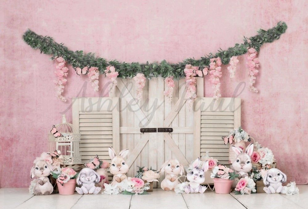 Kate Spring Bunny Pink Backdrop Designed by Ashley Paul