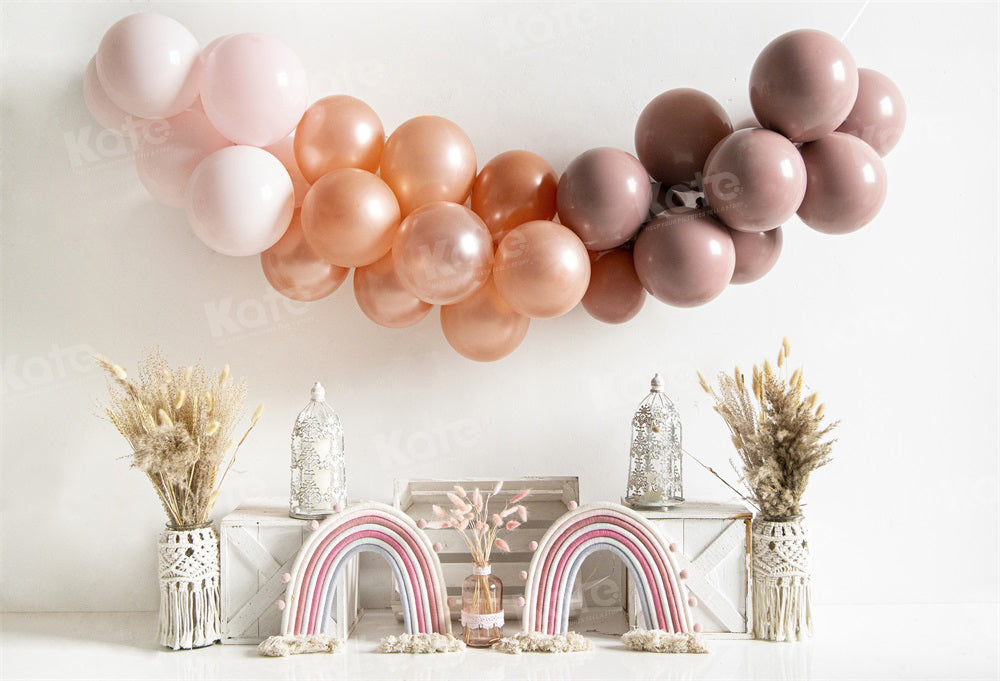 Kate Boho Rainbow Balloons Backdrop for Photography -UK