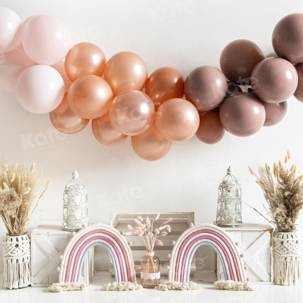 Kate Boho Rainbow Balloons Backdrop for Photography