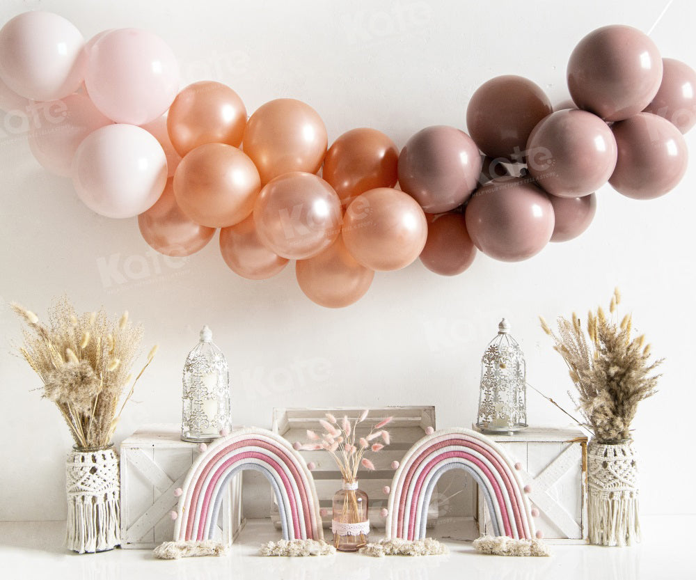 Kate Boho Rainbow Balloons Backdrop for Photography -UK