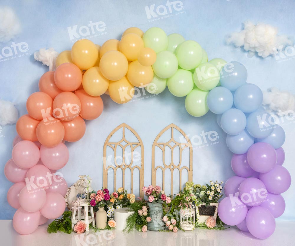 Kate Birthday Balloons Sky Garden Backdrop Designed by Emetselch -UK