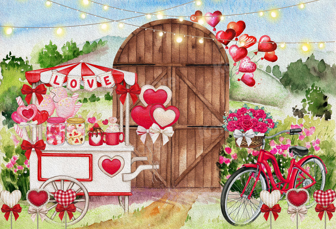 Kate Valentine's Day Love Candy Backdrop for Photography