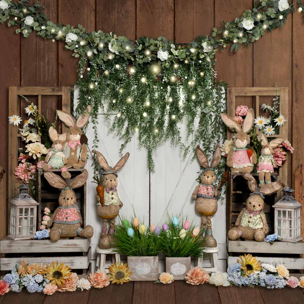 Kate Easter White Barn Bunny Backdrop Designed by Emetselch