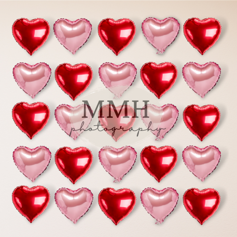 Kate Valentine's Day Heart Balloons Backdrop Designed by Melissa McCraw-Hummer
