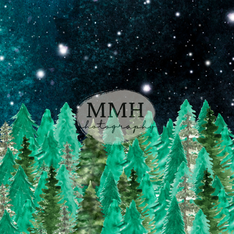 Kate Nighttime Tree Camping Outdoors Backdrop Designed by Melissa McCraw-Hummer -UK