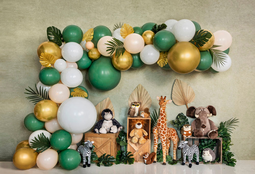 Kate Green Balloons Forest Animals Backdrop Designed by Emetselch