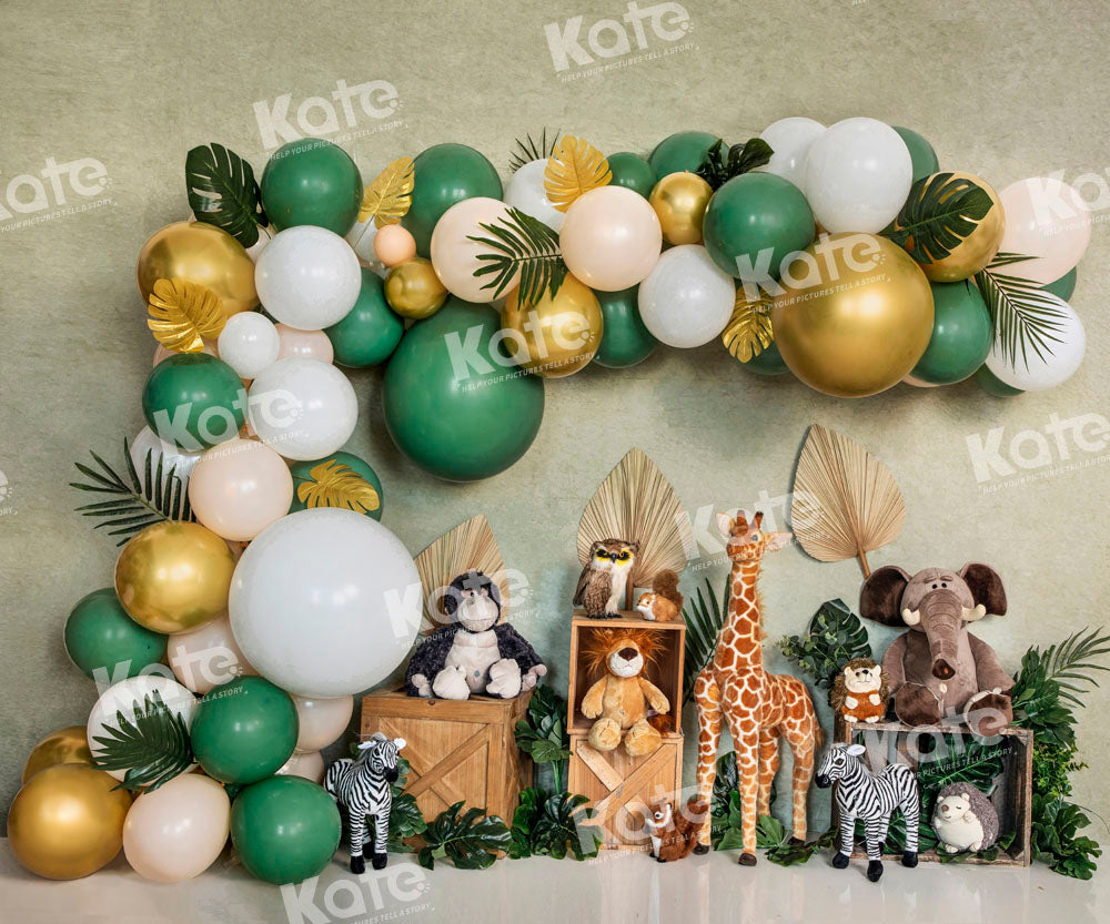 Kate Green Balloons Forest Animals Backdrop Designed by Emetselch