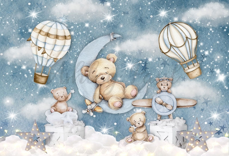Kate Hot Air Balloon Bear Children Backdrop Designed by Ashley Paul