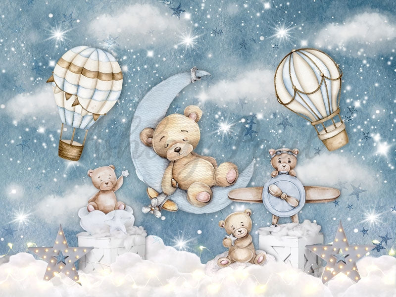 Kate Hot Air Balloon Bear Children Backdrop Designed by Ashley Paul
