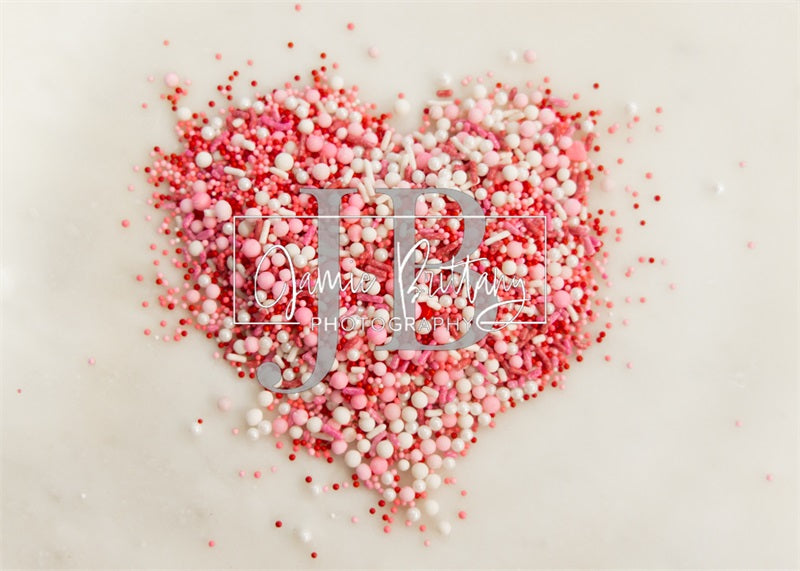 Kate Valentine's Day Heart Sprinkles Backdrop Designed by JB Photography