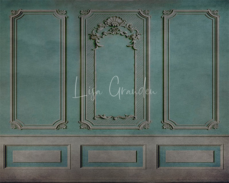 Kate Turquoise Ornate Wall Backdrop for Photography Designed by Lisa Granden -UK