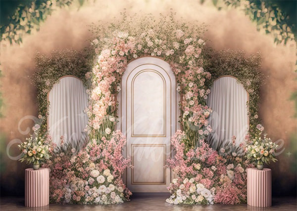 Kate Spring Interior Floral Pink Backdrop Designed by Mini MakeBelieve -UK