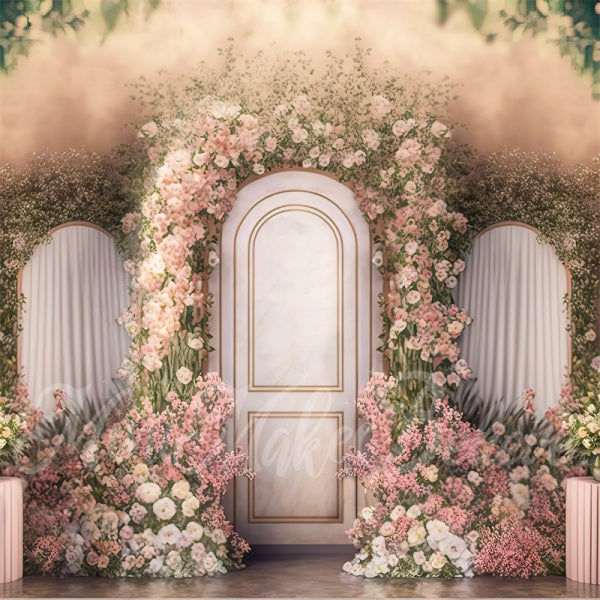 Kate Spring Interior Floral Pink Backdrop Designed by Mini MakeBelieve