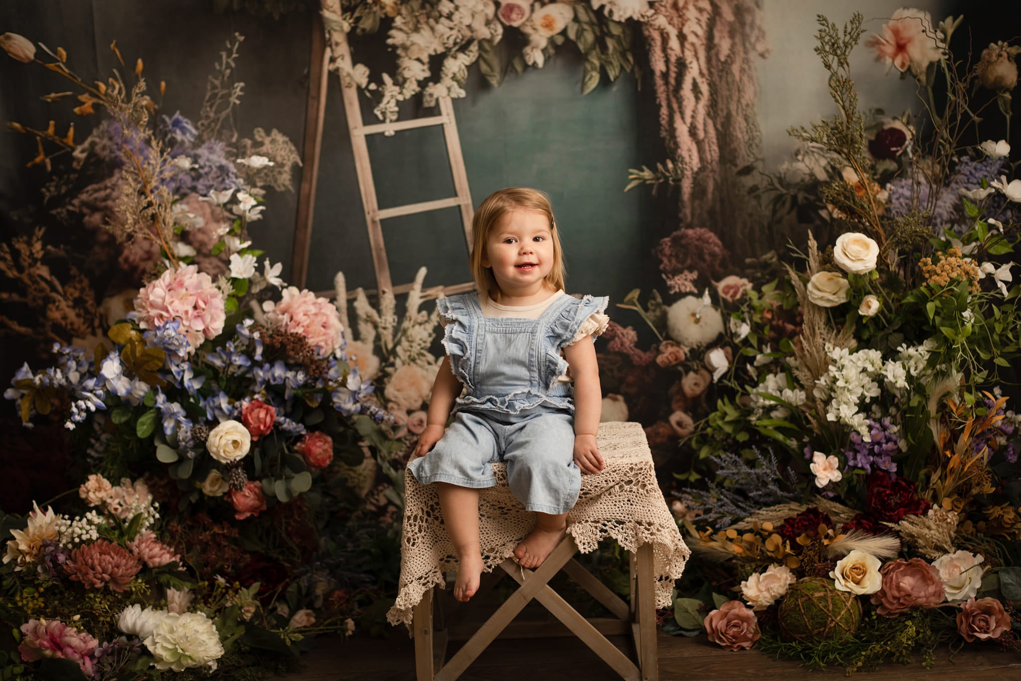 Kate Boho Dried Flowers Backdrop Designed by Mini MakeBelieve