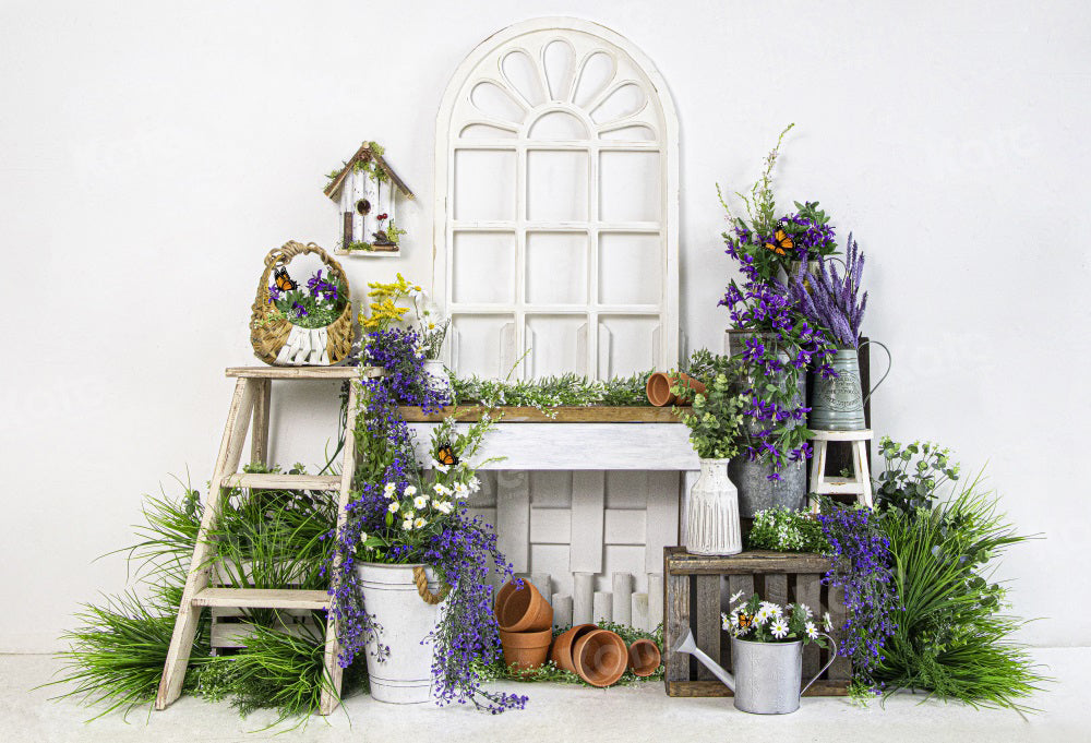 Kate Spring Lavender Green Plants Backdrop for Photography