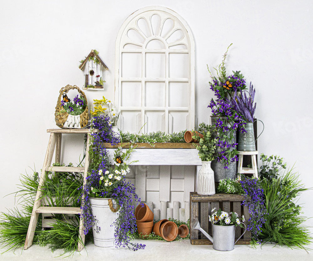 Kate Spring Lavender Green Plants Backdrop for Photography