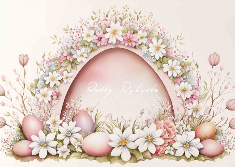 Kate Watercolor Pink Easter Arch Backdrop Designed by Patty Robert -UK