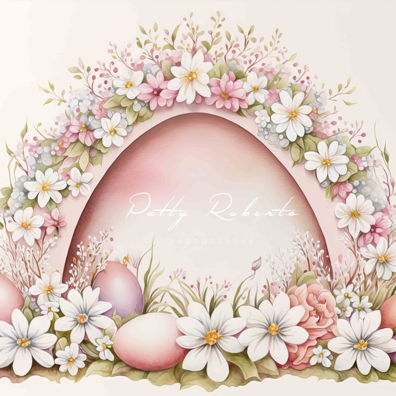 Kate Watercolor Pink Easter Arch Backdrop Designed by Patty Robert