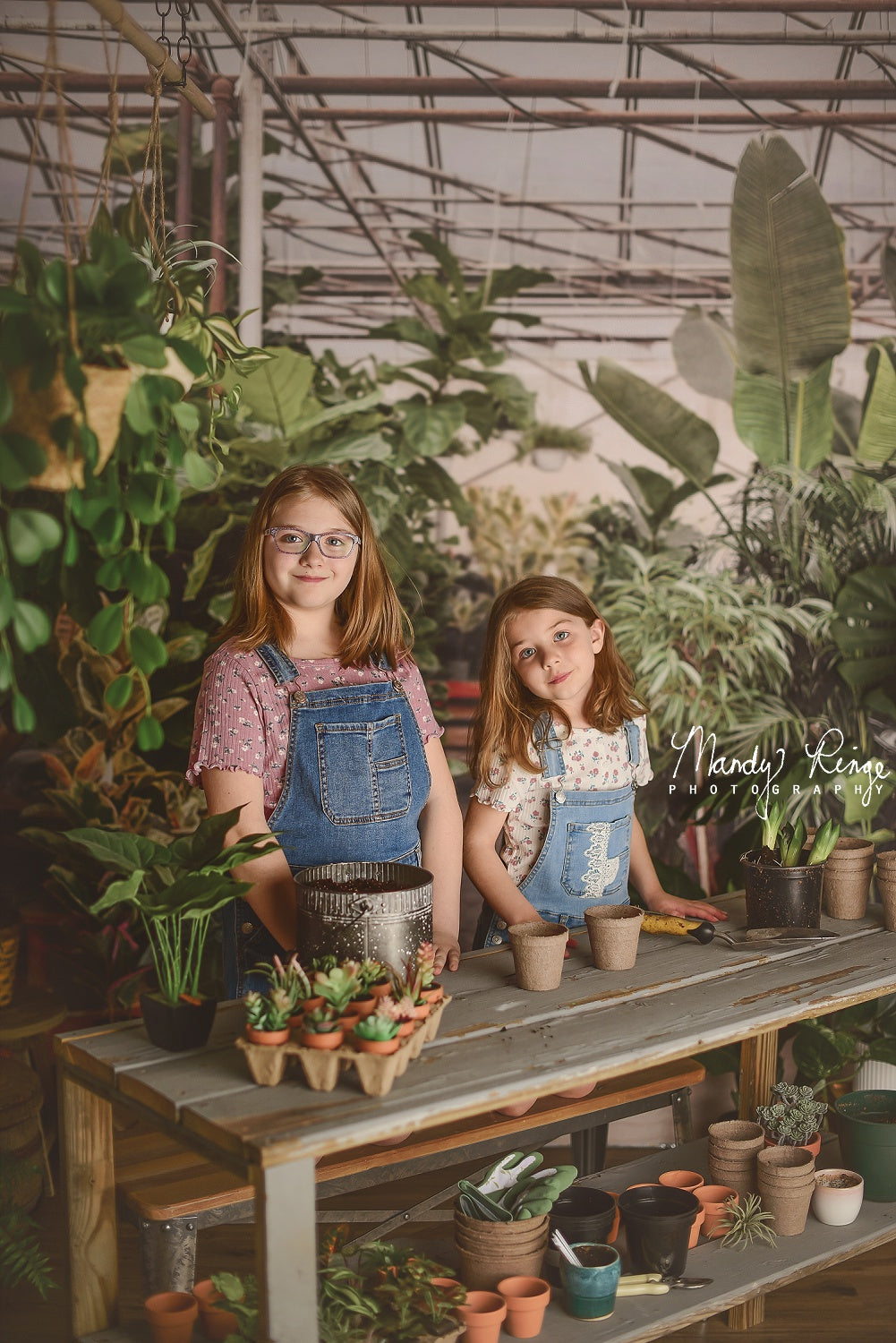 Kate Spring Tropical Greenhouse Interior Backdrop Designed by Mandy Ringe Photography