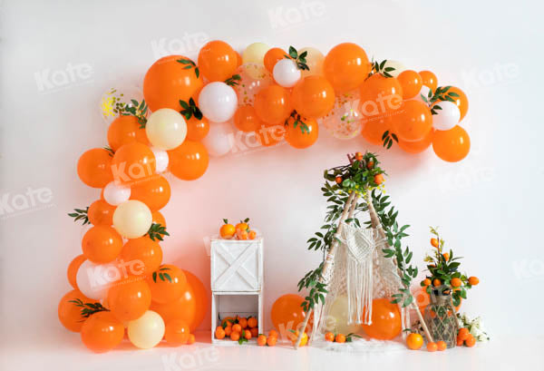 Kate Summer Orange Balloon Tent Backdrop Designed by Emetselch