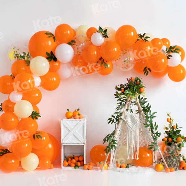 Kate Summer Orange Balloon Tent Backdrop Designed by Emetselch