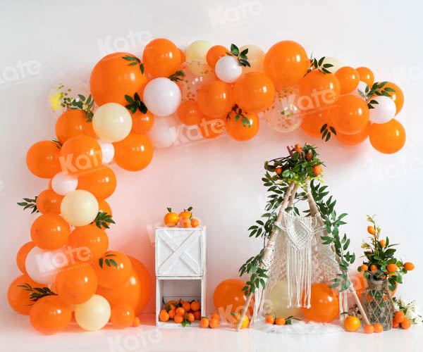 Kate Summer Orange Balloon Tent Backdrop Designed by Emetselch