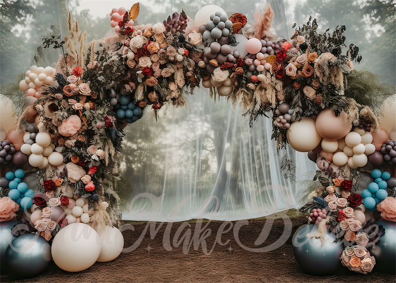 Kate Fine Art Forest Balloons Arch Backdrop Designed by Mini MakeBelieve