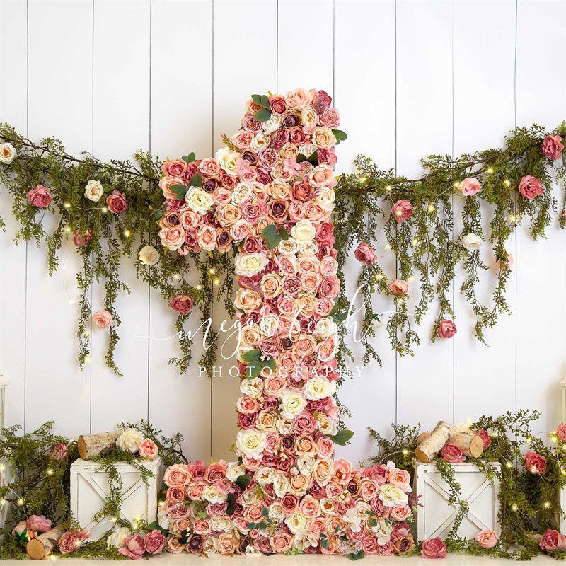 Kate Spring Flower 1st Birthday Backdrop Designed by Megan Leigh Photography