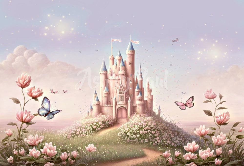 Kate Spring Fantasy Meadow Castle Backdrop Designed by Ashley Paul -UK