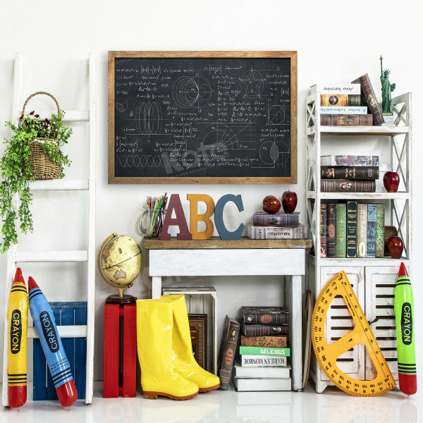 Kate Fresh Back to School White Board Backdrop for Photography