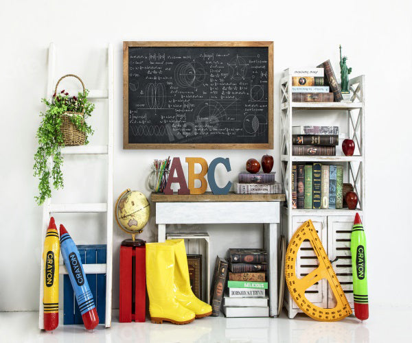 Kate Fresh Back to School White Board Backdrop for Photography