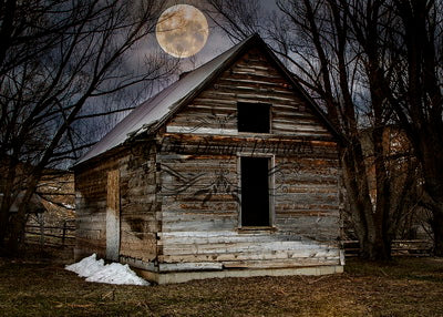 Farm Wood House Nightfall